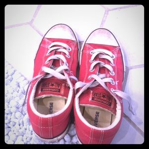 Red slip on converse